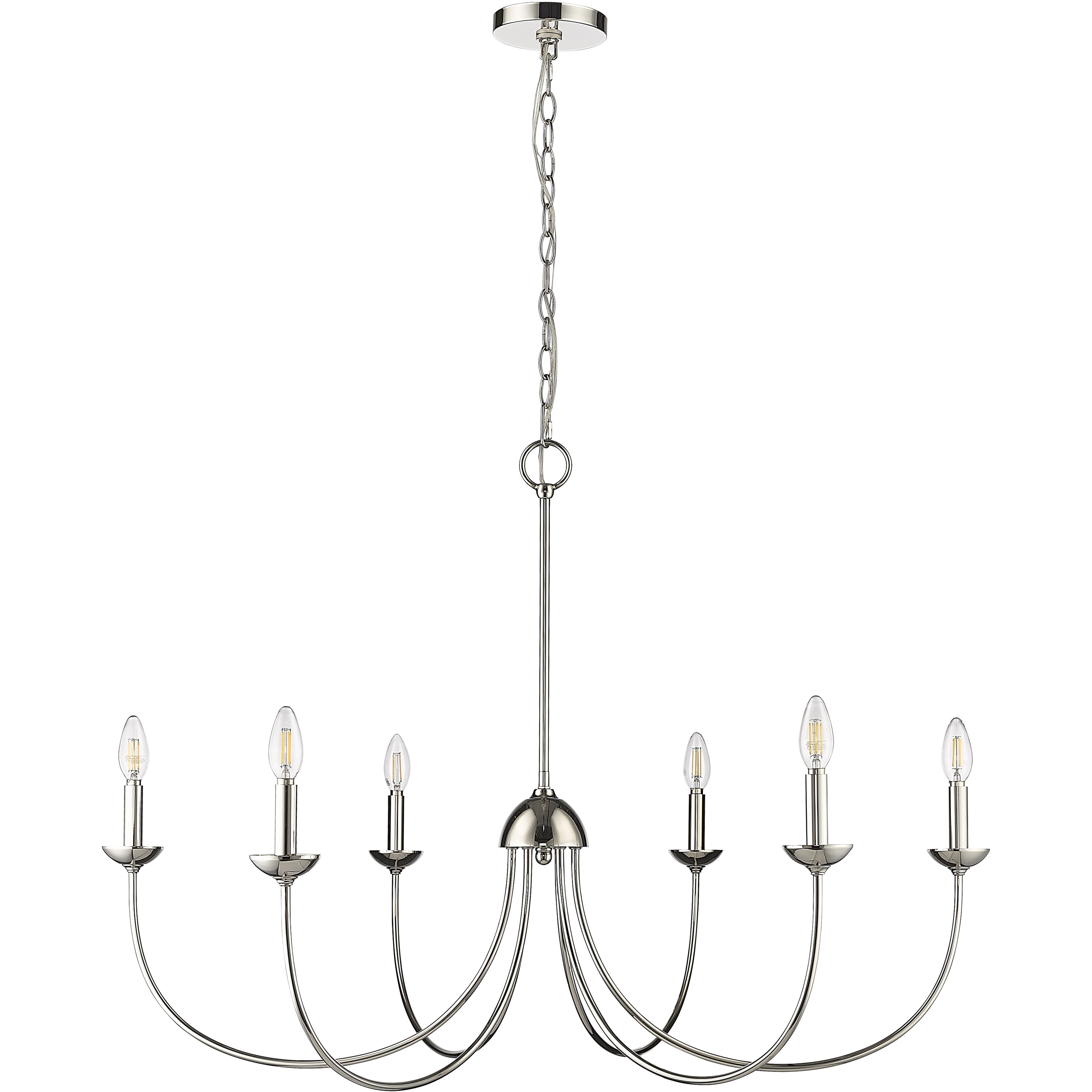 Huxley 6 Light 29 inch Polished Nickel Chandelier Ceiling Light